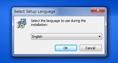 インストール時の言語選択は「English」（英語）で大丈夫